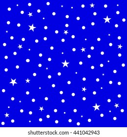 Star Polka Dot Blue Background Vector Illustration