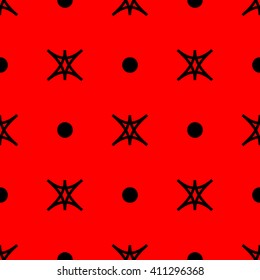 Star and polka dot geometric seamless pattern. Fashion graphic background design. Modern stylish abstract texture. Colorful template 4 prints, textiles, wrapping, wallpaper, website VECTOR ilustration