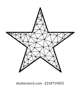 Star polygonal vector icon isolated on white background.