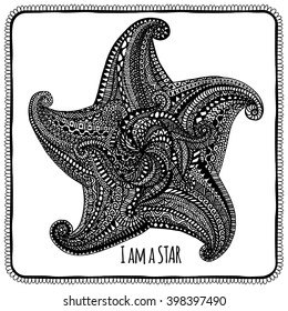 I am a star poster. Hand-drawn star, vector illustration