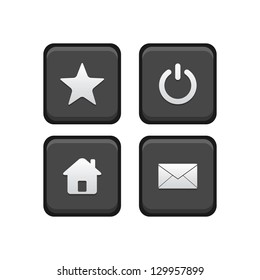 Star, Power, Home and Email Square buttons