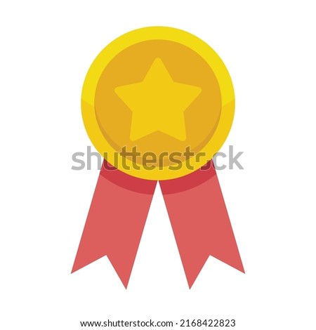 Star premium emblem icon. Flat illustration of star premium emblem vector icon isolated on white background