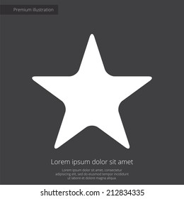 star premium illustration icon, isolated, white on dark background, with text elements 