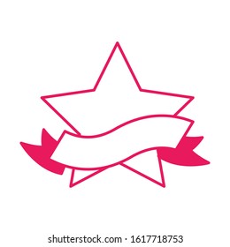star premium with ribbon icon vector illustration design