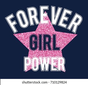 Star print design with slogan. Vector illustration design for fashion fabrics, textile graphics, prints.