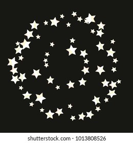 Star Print on beautiful black Background. Silver grey Starry Background. Vector Star Background Pattern. Starlight Night. Astral Design. Modern Creative Pattern.