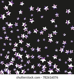 Star Print on beautiful black Background. Silver grey Starry Background. Vector Star Background Pattern. Starlight Night. Astral Design. Modern Creative Pattern.
