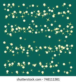 Star Print on beautiful blue Background. Gold Yellow Starry Background. Vector Star Background Pattern. Starlight Night. Astral Design. Modern Creative Pattern.