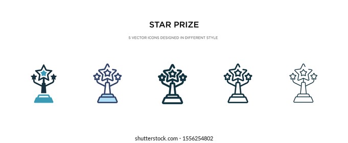 star prize icon in different style vector illustration. two colored and black star prize vector icons designed in filled, outline, line and stroke style can be used for web, mobile, ui