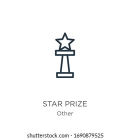 Star-Preis-Symbol. Dünne Umrisssymbolen mit linearen Sternen einzeln auf weißem Hintergrund aus anderen Kollektionen. Vektorillustration der Linie, Symbol für Web und Mobilfunk
