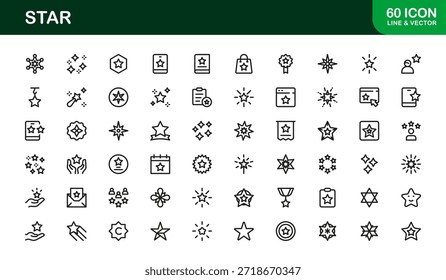 Conjunto de iconos de línea de Profesional de estrella con diseño minimalista moderno y Elementos de Vector únicos para proyectos digitales de Premium y uso de marca creativa