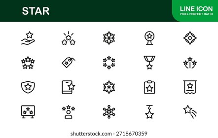 Conjunto de iconos de línea de Profesional de estrella con diseño minimalista moderno y Elementos de Vector únicos para proyectos digitales de Premium y uso de marca creativa