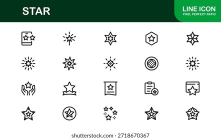 Conjunto de iconos de línea de Profesional de estrella con diseño minimalista moderno y Elementos de Vector únicos para proyectos digitales de Premium y uso de marca creativa