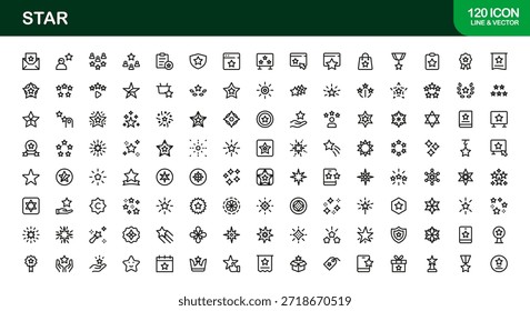 Conjunto de iconos de línea de Profesional de estrella con diseño minimalista moderno y Elementos de Vector únicos para proyectos digitales de Premium y uso de marca creativa