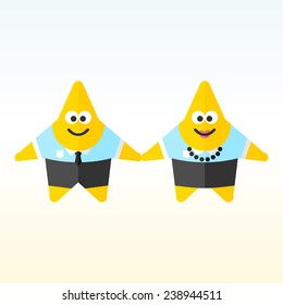 Star professional office worker, man and woman. vector format.
