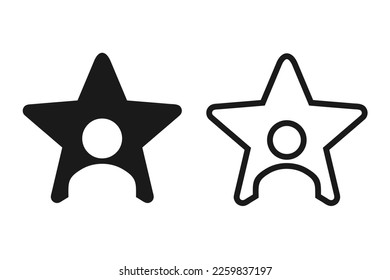 Icono de persona de perfil de estrella. Vector de ilustración