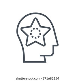 Star, project features icon suitable for info graphics, websites and print media and  interfaces. Line vector icon. Human face, head, line vector icon.