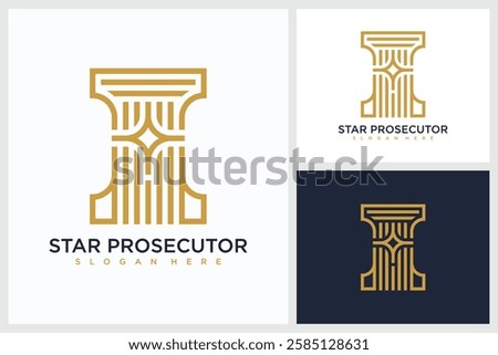 Star Prosecutor Design Inspiration. Star Prosecutor Symbol Vector Logo Design Template, Star Prosecutor Logo Design Vector Illustration