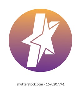 star quality block style icon vector illustration design