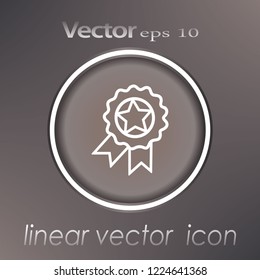 Star Quality Seal long shadow vector icon. Style is a flat star quality seal white iconic symbol on a gray square background.