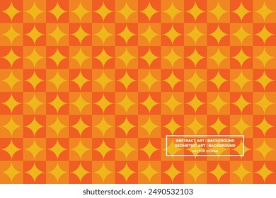 Star and Quarter Circle Shapes Orange and Yellow Colors Geometric Pattern Abstract Pattern Seamless Pattern