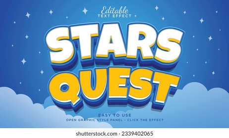 Star quest 3d editable text style effect	