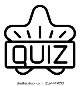 Star quiz icon outline vector. Exam trivia. Web button