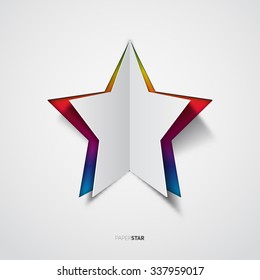 Star, Rainbow colored vector paper cut motive
