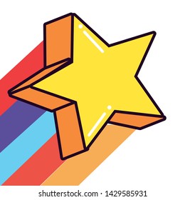 star rainbow comic pop art on white background