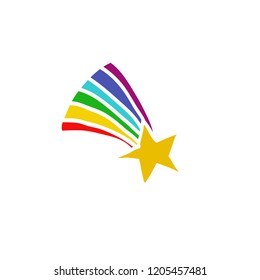 star with a rainbow doodle icon