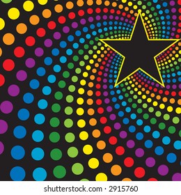 Star with Rainbow Swirl