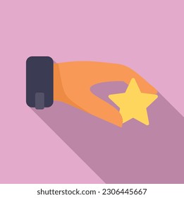 Vector plano de icono de clasificación de estrellas. Medalla. Victoria