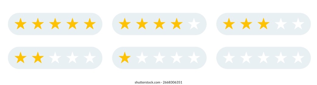 Sternkursbalken. Sternbewertungsvektor