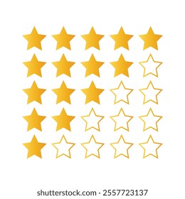 Star rate icons set. Flat and realistic style. Vector illustration.
