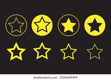 Star rate icons set. Flat and realistic style. Five stars quality rating icon. Vector illustration. EPS 10
