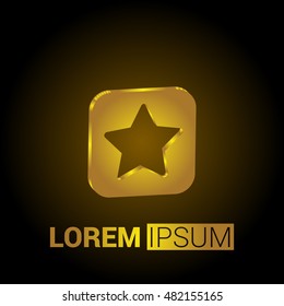 Star Rating 3D Golden Metallic Premium Royal Corporate Logo / Icon