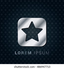 Star Rating 3D Silver/Platinum/Steel Metallic Premium Icon / Logo Design