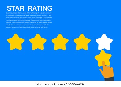 star rating background,Hand Giving 5 Star Rating,Review and Feedback Star Icon for Website or Applications