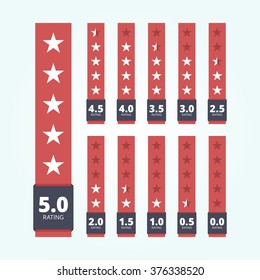 Star rating badges. Vector illustration in flat style.