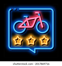 Star-Rating-Bike-Sharing-Dienste Neon-Leuchtzeichen-Vektor. Leuchtendes Sternzeichen für die gemeinsame Nutzung von Fahrrädern. transparente Symbolillustration