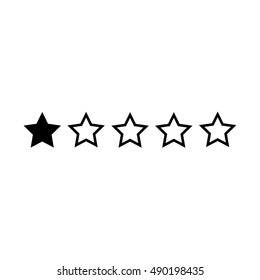 Star rating. Black and white hotel evaluation. Stars vector icon.