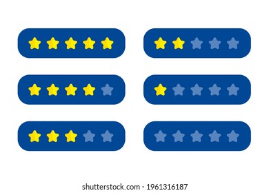 star rating button for review on website vector