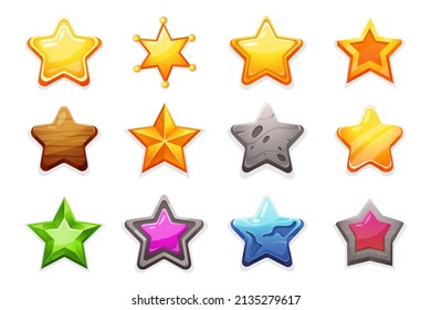 Star Rating Cartoon Trophy Achievement Game Stock Vector (Royalty Free