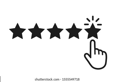 Star rating, classification. Positive customer reviews. Feedback concept - stock vector