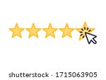
Star rating with clicking cursor icon, flat and clean design on white background