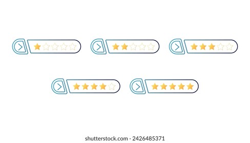 Star rating design to customer. Set of badge rating with star