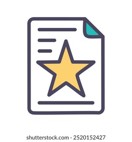 Star rating document. Document with a star rating. Represents excellence, quality and positive feedback.