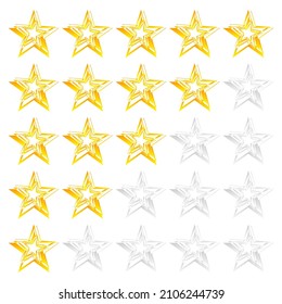 Star rating element. Value, estimination, user feedback, survey icon