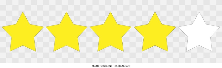 Star Rating Emblems. Five Stars. Vector Illustration Rating stars badges. Feedback or review. Rank, level of satisfaction rating. Five stars customer product review. 1,2,3,4,5 star rating icon.  eps10