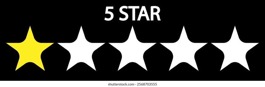 Star Rating Emblems. Five Stars. Vector Illustration Rating stars badges. Feedback or review. Rank, level of satisfaction rating. Five stars customer product review. 1,2,3,4,5 star rating icon.  eps10
